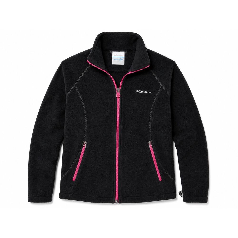 Columbia Women’s Fleece Zip Up Outerwear Black and Pink